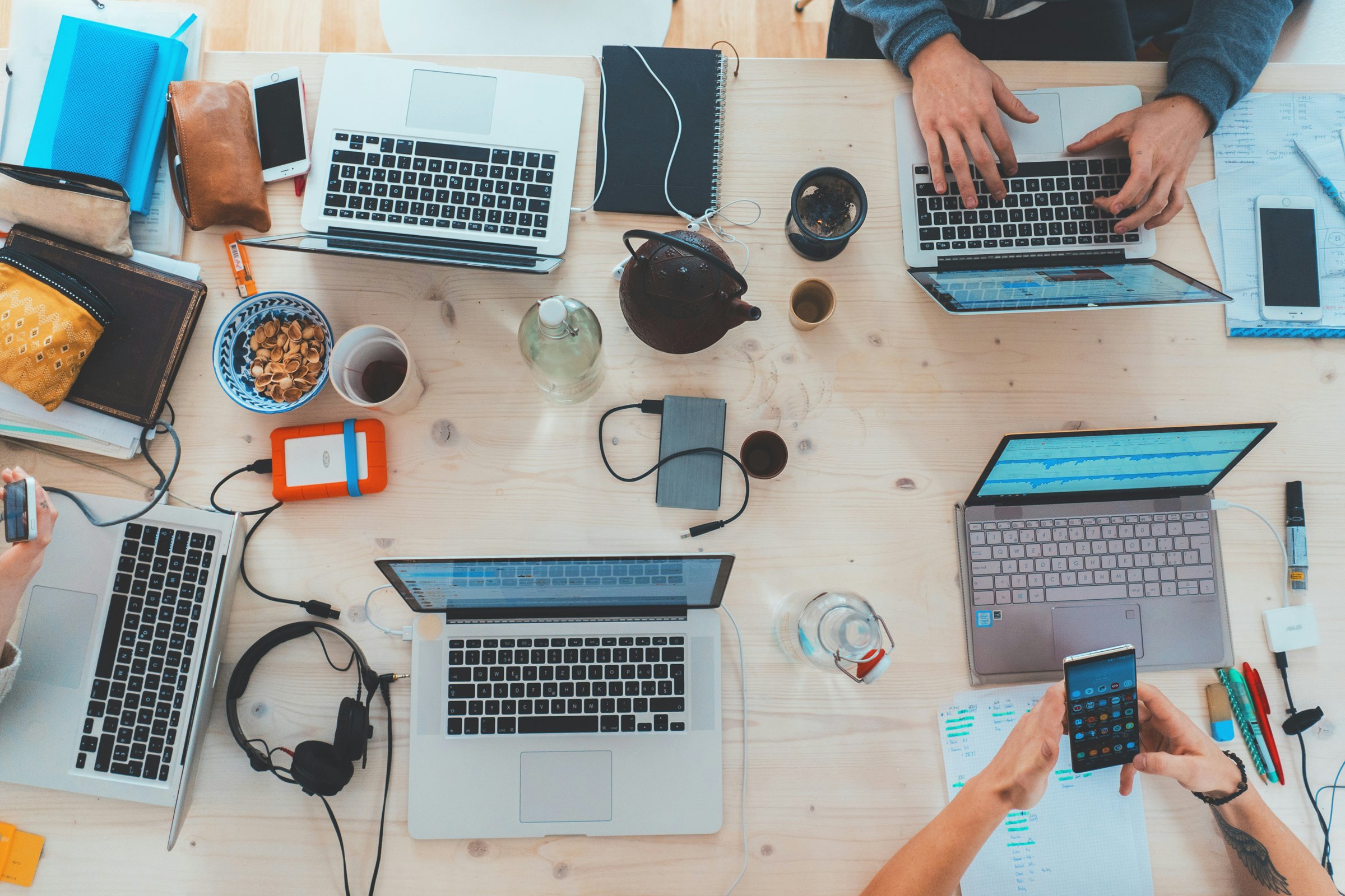 Startup team at work